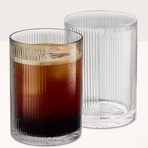BNIB Nespresso Ribbed Clear Glass LARGE - Set of 2